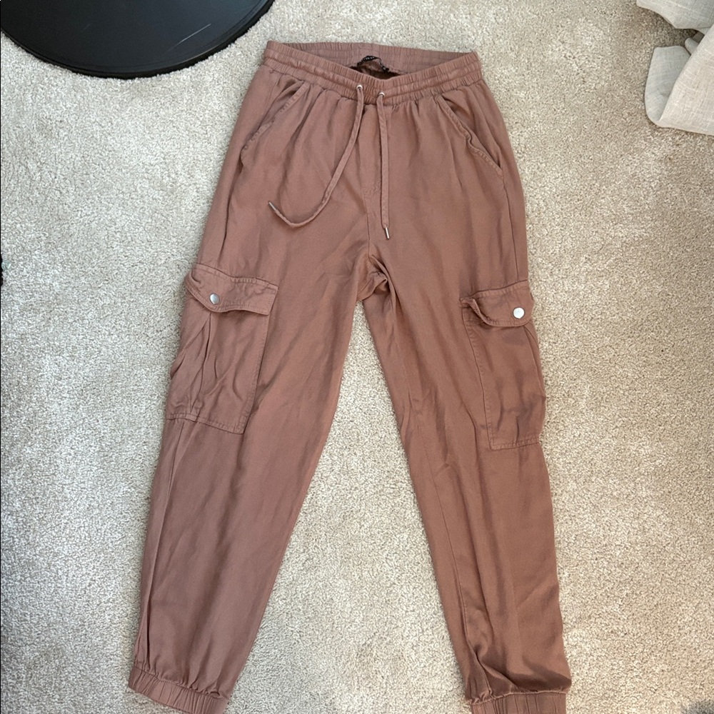 Brown Cargo Jogger Pants